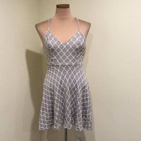 Urban Outfitters Kimchi Blue Mini Dress Size Small Gray Crochet Lace - Picture 2 of 9